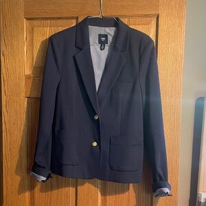 GAP Women's Dark Blue Blazer with Gold Buttons